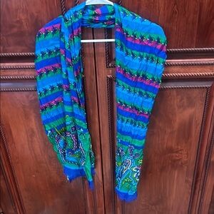Vera Bradley Multicolor Scarf - Blue, Green, Purple